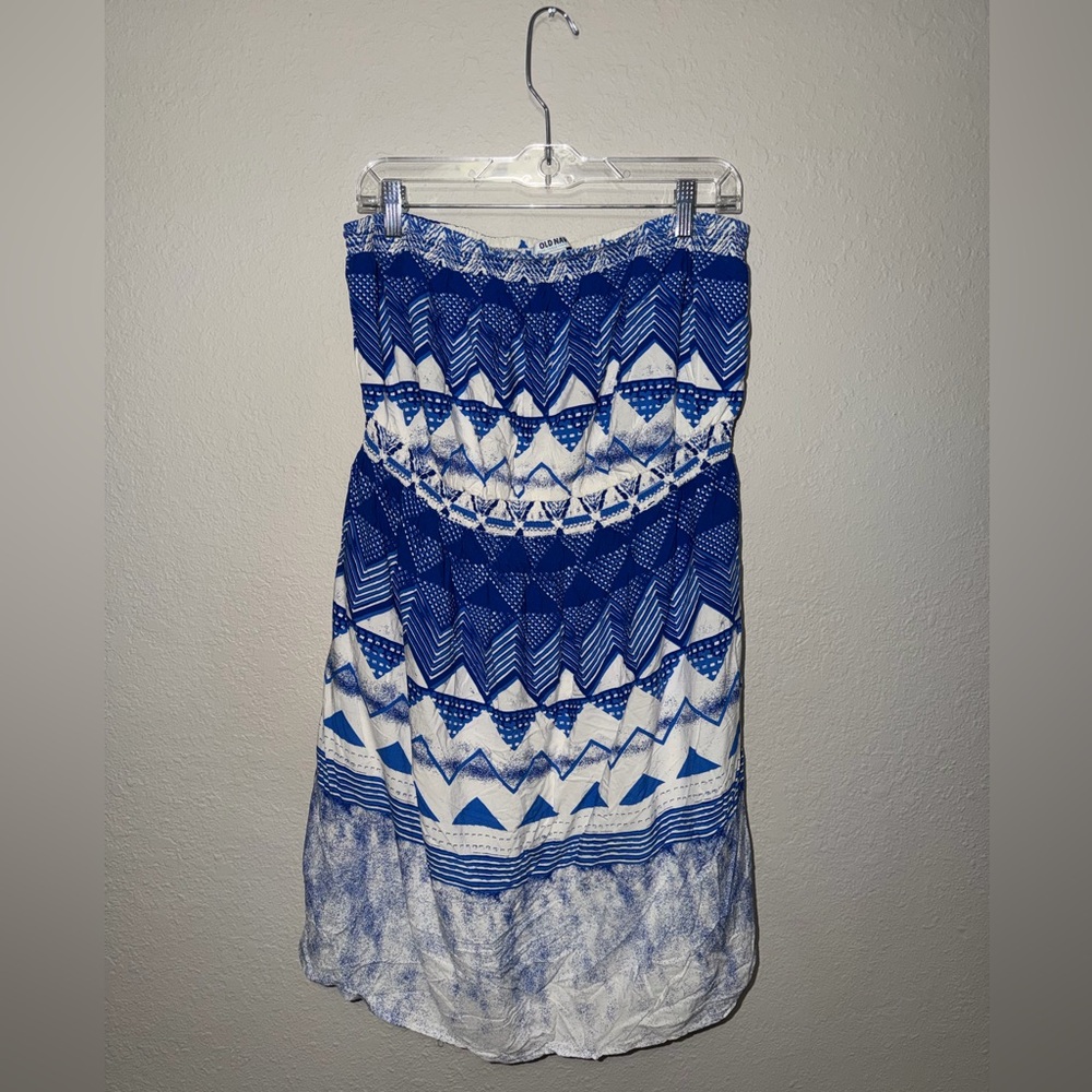Old Navy Blue and White Patterned Dress